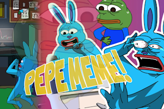 make 2d animated GIF, animated video, pepe style crypto meme