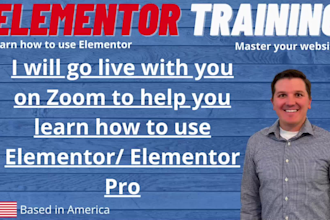train you how to use elementor via a live zoom meeting