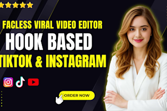 edit faceless tiktok, instagram reels and youtube shorts for engagement