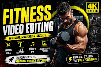 edit fitness, workout, gym, reels, shorts, and videos