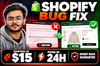 fix shopify bugs, errors and issues fast and safely