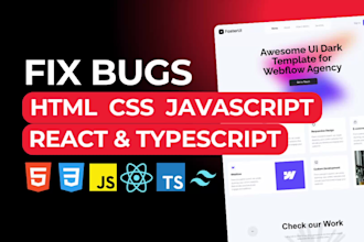 fix html, css, javascript and react bugs
