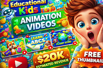 create 3d kids learning videos for kids youtube channels