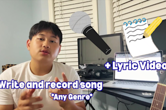 write and record a custom song for you with a lyric video