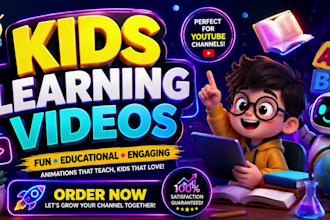 produce premium kids learning videos , kids video in cocomelon style