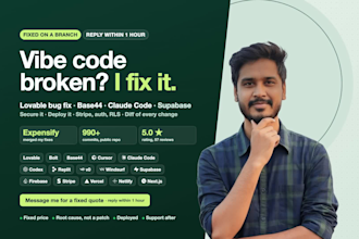 fix, secure and deploy vibe coded app, lovable, bolt, base44, claude code