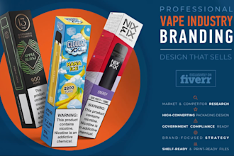 design professional vape, and e liquid packaging branding
