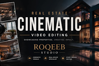 edit cinematic real estate videos, property tours and promos