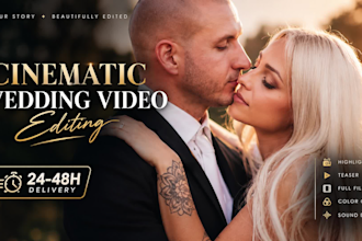 edit wedding videos in 24 hours teaser, highlights or film