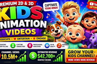 create professional 2d and 3d kids animation nursery rhymes