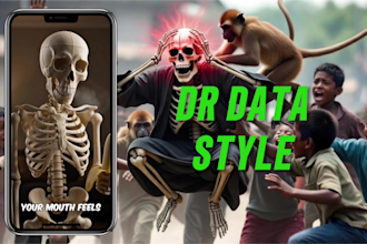 create dr data style ai skeleton shorts for youtube