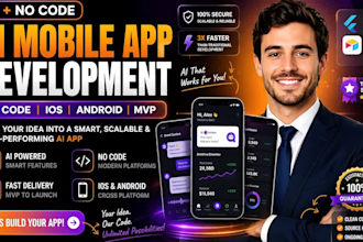 build ai mobile app, no code app, ios app, android app development and mvp app