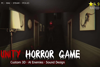 create a terrifying 3d horror game in unity for PC