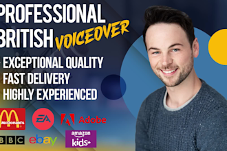 record a professional, engaging, british male voice over