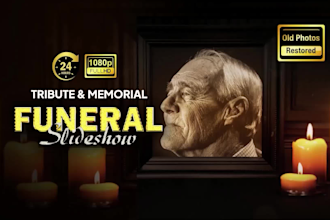 create a cinematic funeral memorial slideshow or tribute video