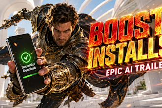 build an epic mobile game commercial trailer using ai to multiply app installs