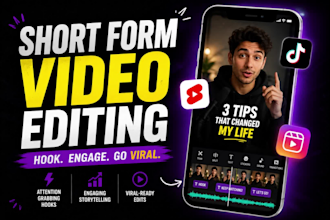 be your short form video editor for reels, tiktok and youtube shorts