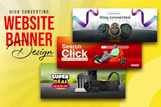 create website banners, website banner ads, and hero image