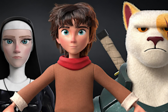 create pixar quality 3d character modeling and 3d animation