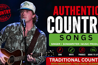 write an authentic traditional country song with americana folk and rock