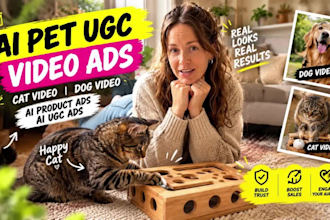 create ai pet ugc cat video dog video ai product ads ai ugc ads product