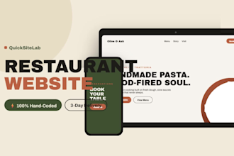 design a restaurant website for your cafe, bar, or food business