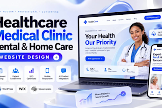 create premium clinic website medical healthcare website homecare website design