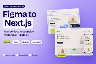 convert figma to next js, nextjs frontend or fullstack