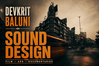do sound design, foley and mix for your project