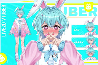 design high quality live 2d vtuber model and pro rigging