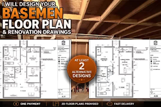 design your basement floor plan and renovation permit drawings