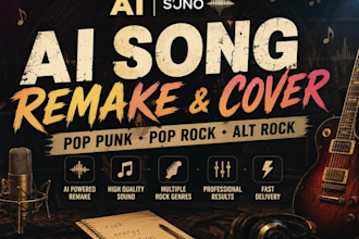 ai song remakes and cover in pop punk pop rock style