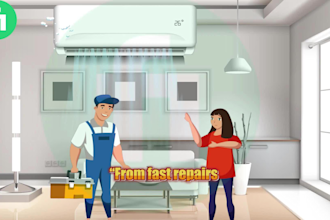 create  hvac services promotional explainer animation video