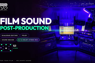 dialogue edit, foley, sound design, 51 dolby atmos mix for your film