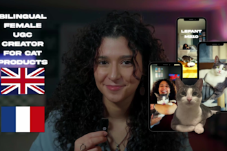 create ugc videos for cat products in french or english