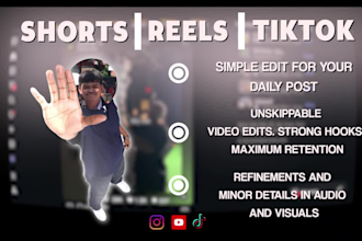 do simple video editing for instagram reels, youtube shorts and tiktok videos