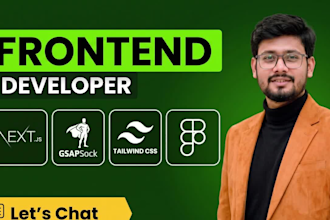 be front end developer in reactjs, nextjs, gsap, ai landing page design