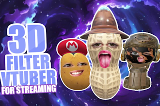 create a custom 3d ar vtuber filter for snap camera, lens studio ready to stream