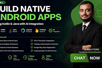 build a native android app using kotlin and java with ai integration
