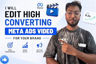 edit high converting meta, facebook ads video for your brand