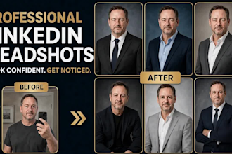 professionally retouch corporate, linkedin headshot and business headshot photos