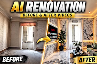 create realistic ai real estate renovation before and after videos