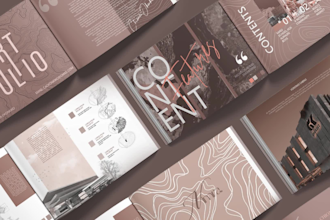 create portfolio, panel, graphic diagram, presentations, brochure