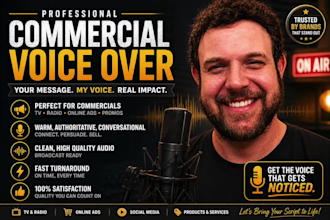 record a professional commercial male voiceover