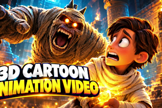 create 3d cartoon animation for kids and educational videos