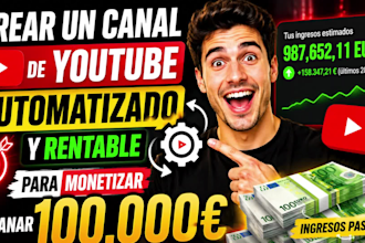 crea un canal automatizado de youtube rentable para ganar 100,000 euros