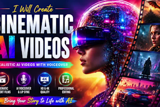 create cinematic ai generated short films, realistic ai videos with voice
