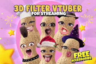 custom 3d ar vtuber filter for lens studio ready to stream