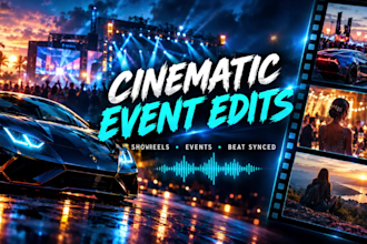 edit cinematic music and beat synced events and showreels