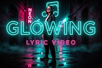 create glowing lyric video